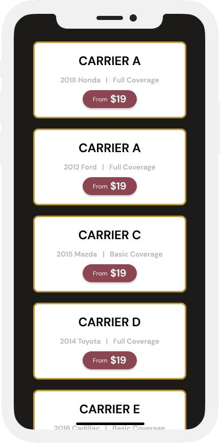 Auto insurance quote comparison on phone